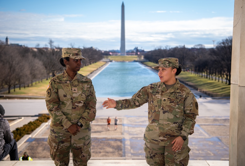 Promoted to Sergeant at Lincoln Memorial