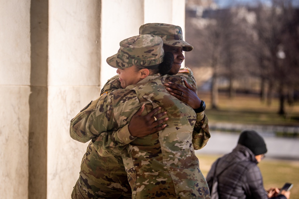 Promoted to Sergeant at Lincoln Memorial