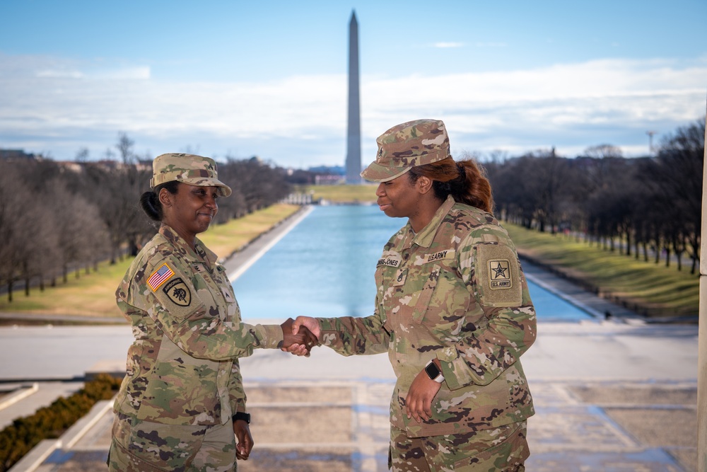 Promoted to Sergeant at Lincoln Memorial