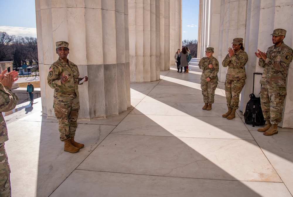 Promoted to Sergeant at Lincoln Memorial