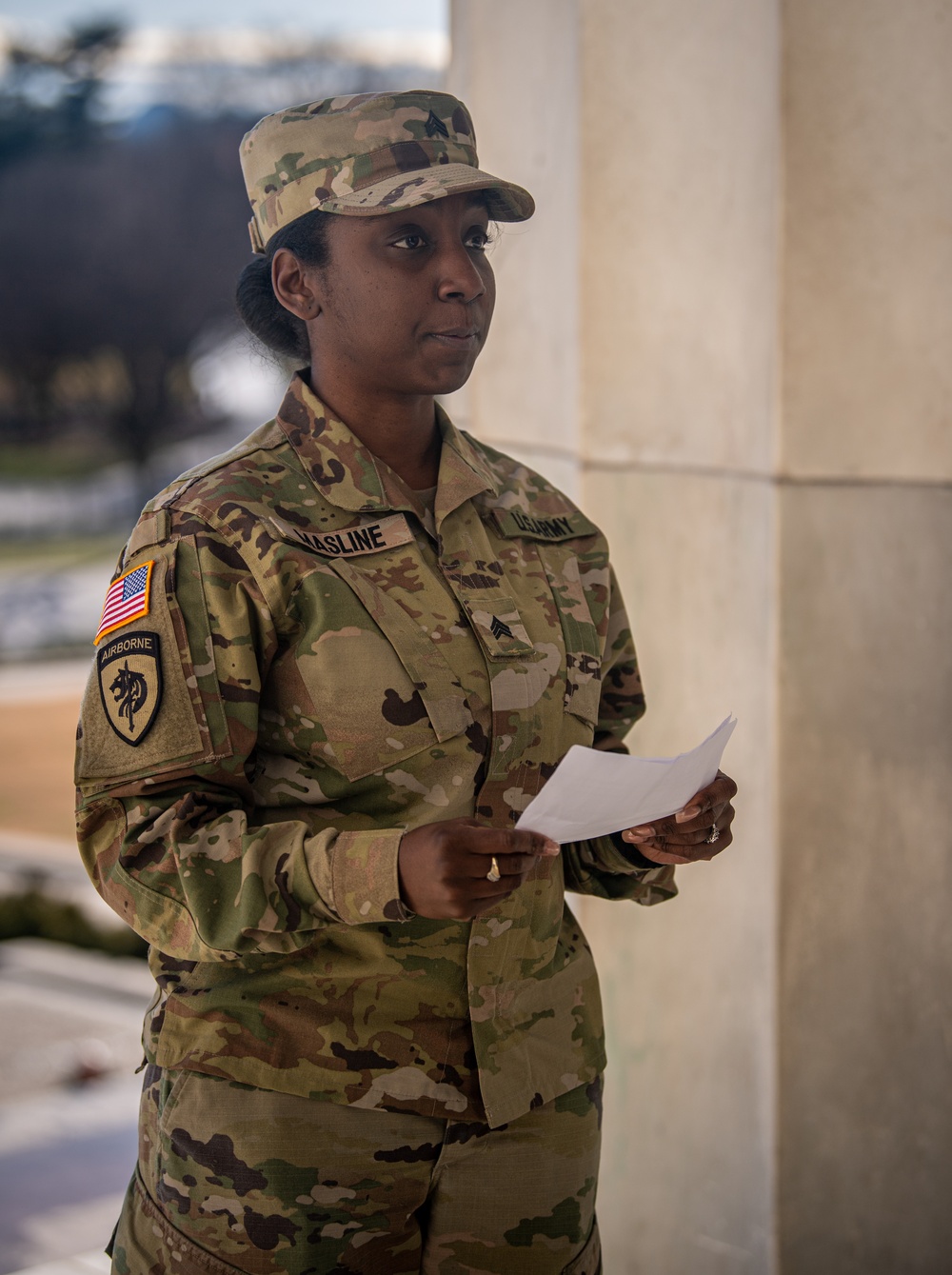 Promoted to Sergeant at Lincoln Memorial