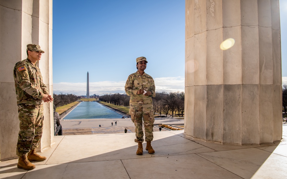 Promoted to Sergeant at Lincoln Memorial