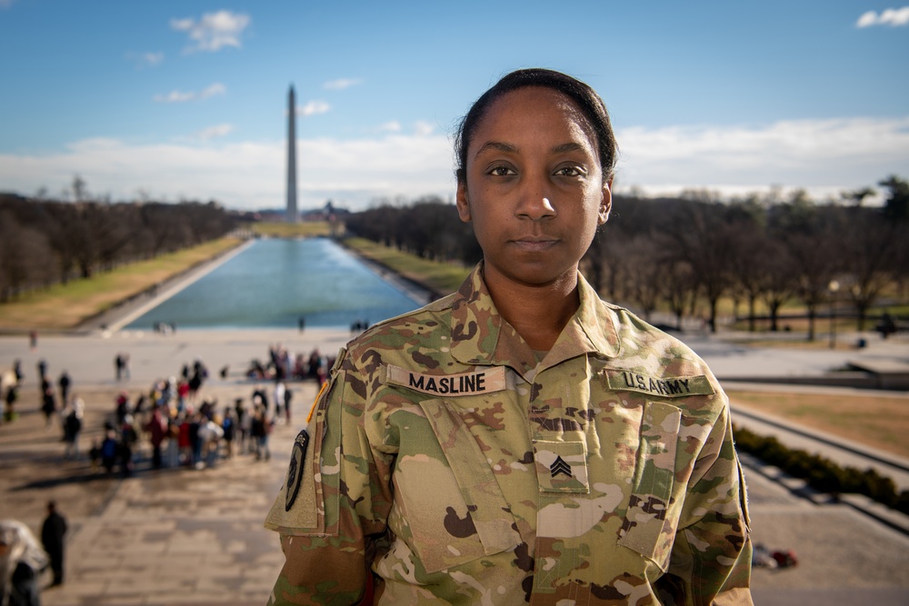 Promoted to Sergeant at Lincoln Memorial