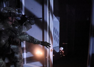 Task Force Spartan Soldiers conquer night MOUT training during Juniper Oak 2023