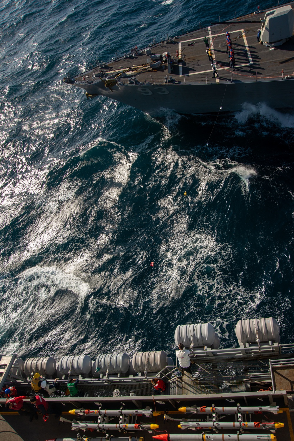 Sailors Heave Around Line