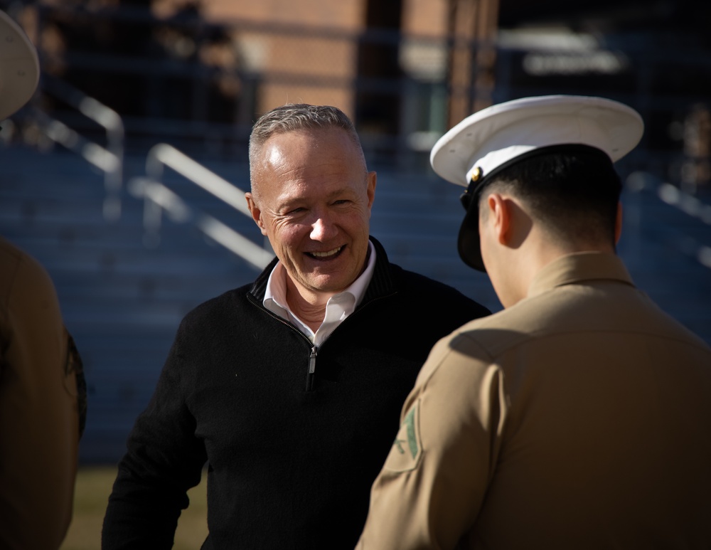 Retired U.S. Marine Col. and NASA Astronaut, Douglas G. Hurley, visits Barracks Marines at Marine Barracks Washington, D.C.