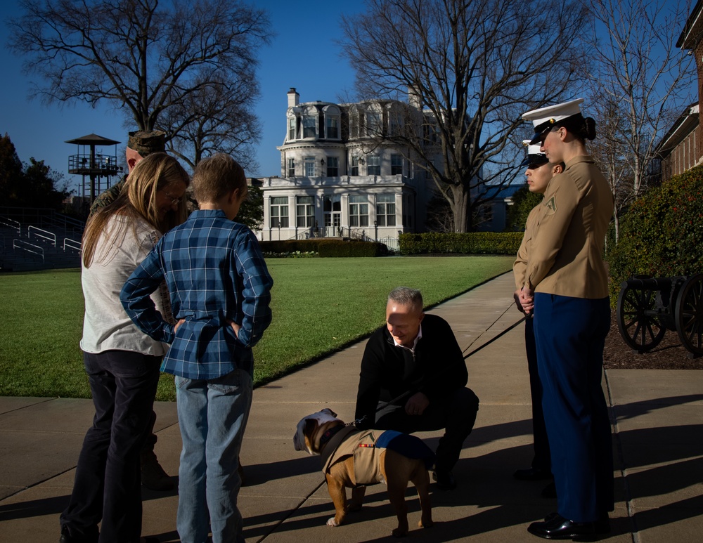 Retired U.S. Marine Col. and NASA Astronaut, Douglas G. Hurley, visits Barracks Marines at Marine Barracks Washington, D.C.