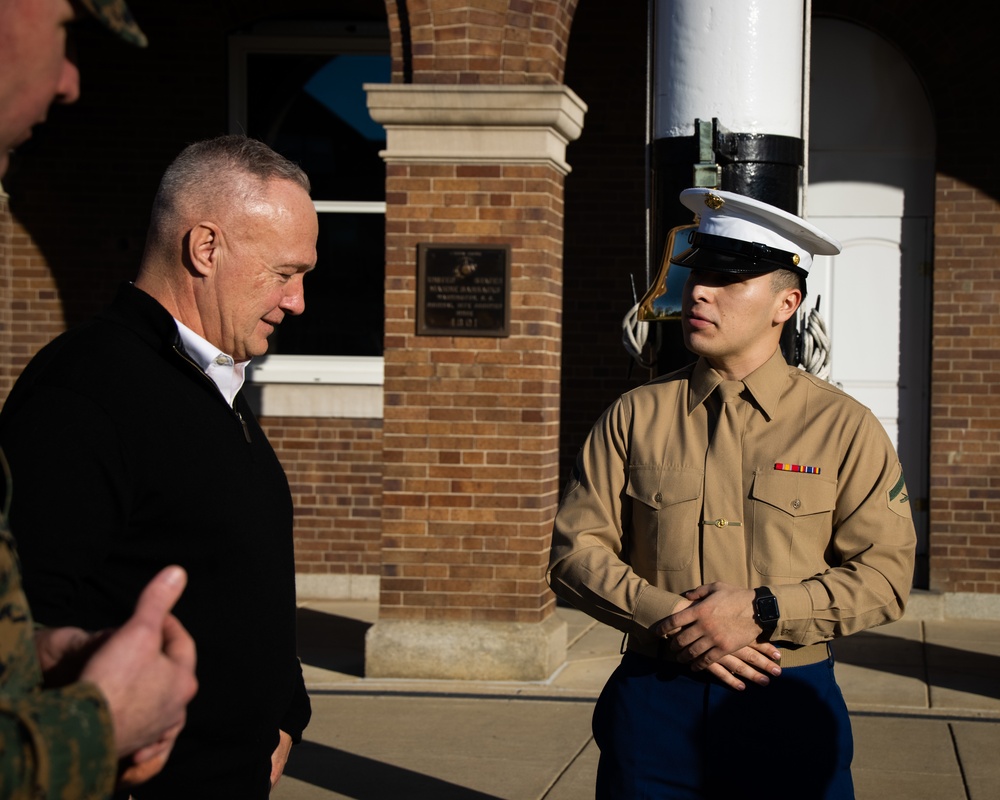 Retired U.S. Marine Col. and NASA Astronaut, Douglas G. Hurley, visits Barracks Marines at Marine Barracks Washington, D.C.