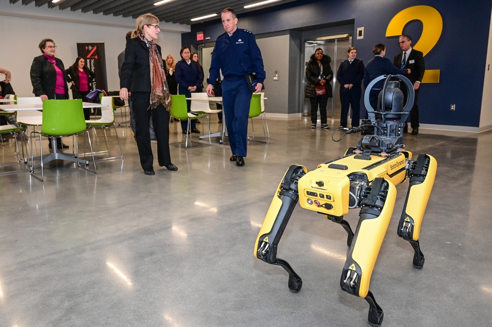 Morris tours Northeastern University's Innovation Campus