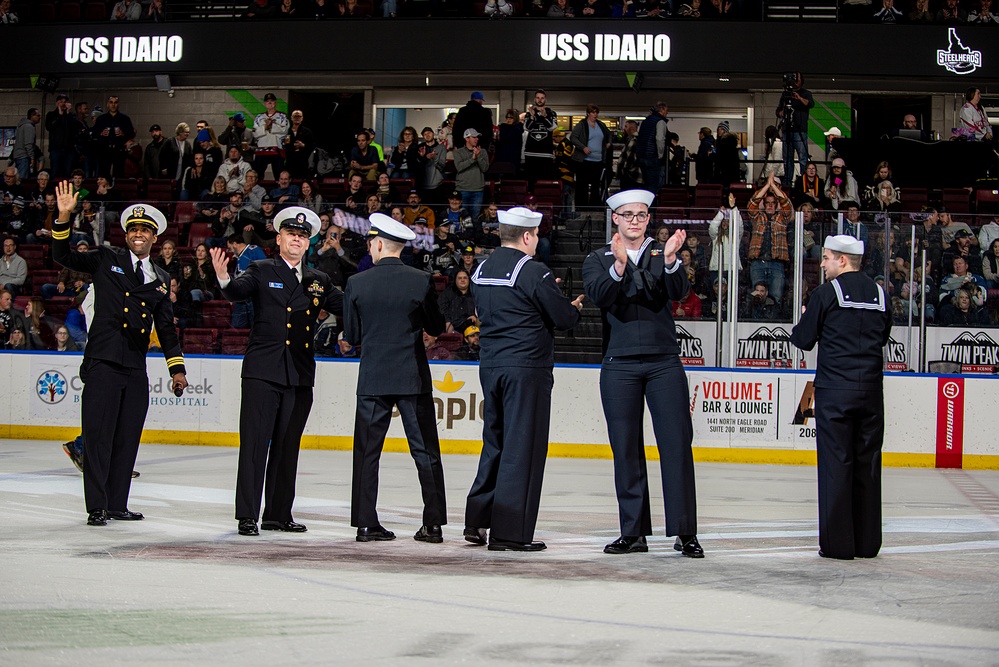 U.S. Navy Sailors assigned to the USS IDAHO submarine visit Idaho