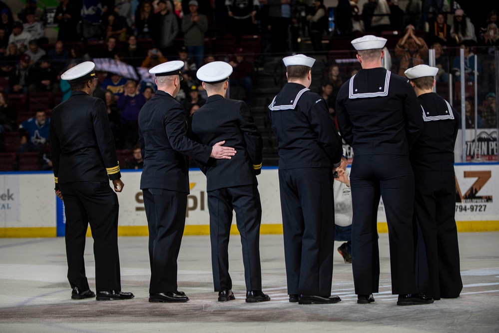 U.S. Navy Sailors assigned to the USS IDAHO submarine visit Idaho