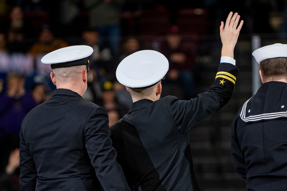 U.S. Navy Sailors assigned to the USS IDAHO submarine visit Idaho