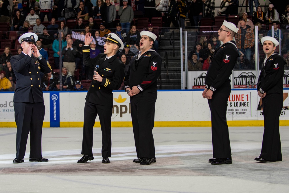 U.S. Navy Sailors assigned to the USS IDAHO submarine visit Idaho