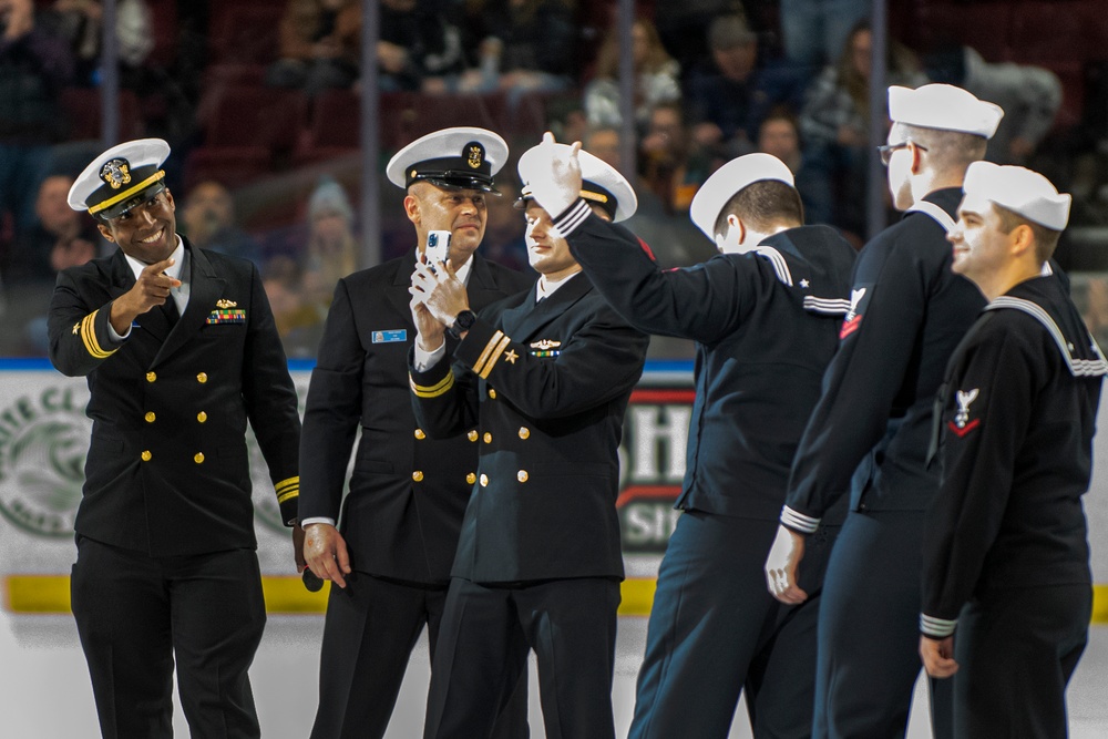 U.S. Navy Sailors assigned to the USS IDAHO submarine visit Idaho