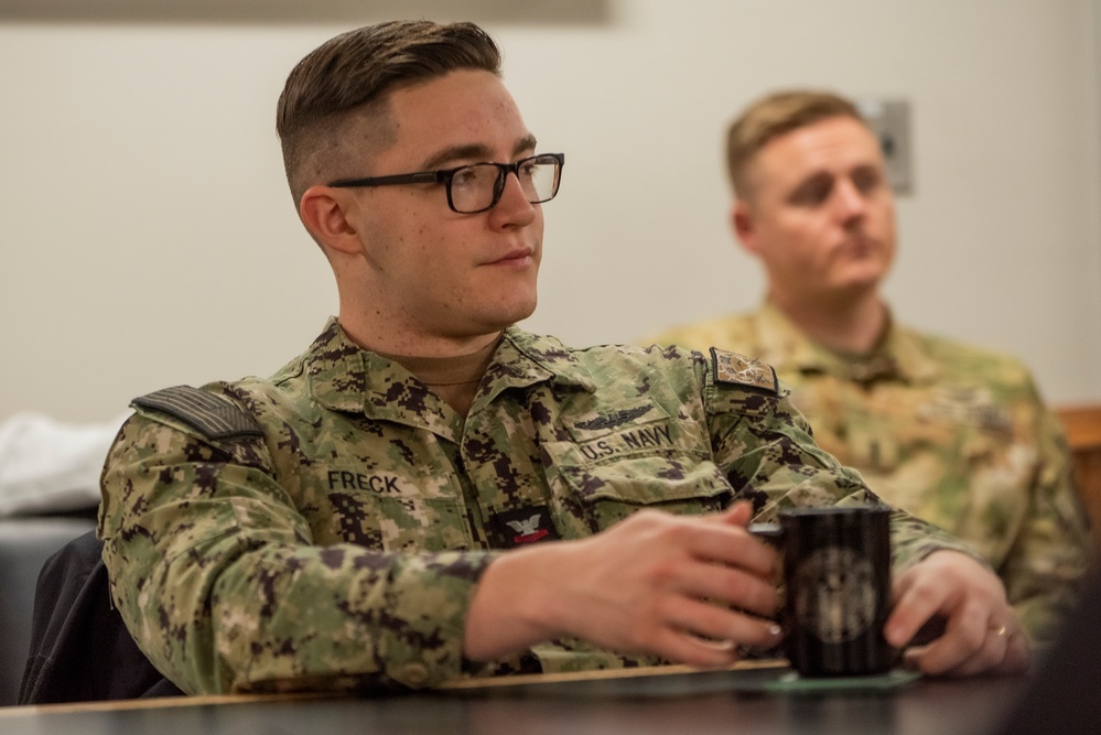 U.S. Navy Sailors assigned to the USS IDAHO submarine visit Idaho