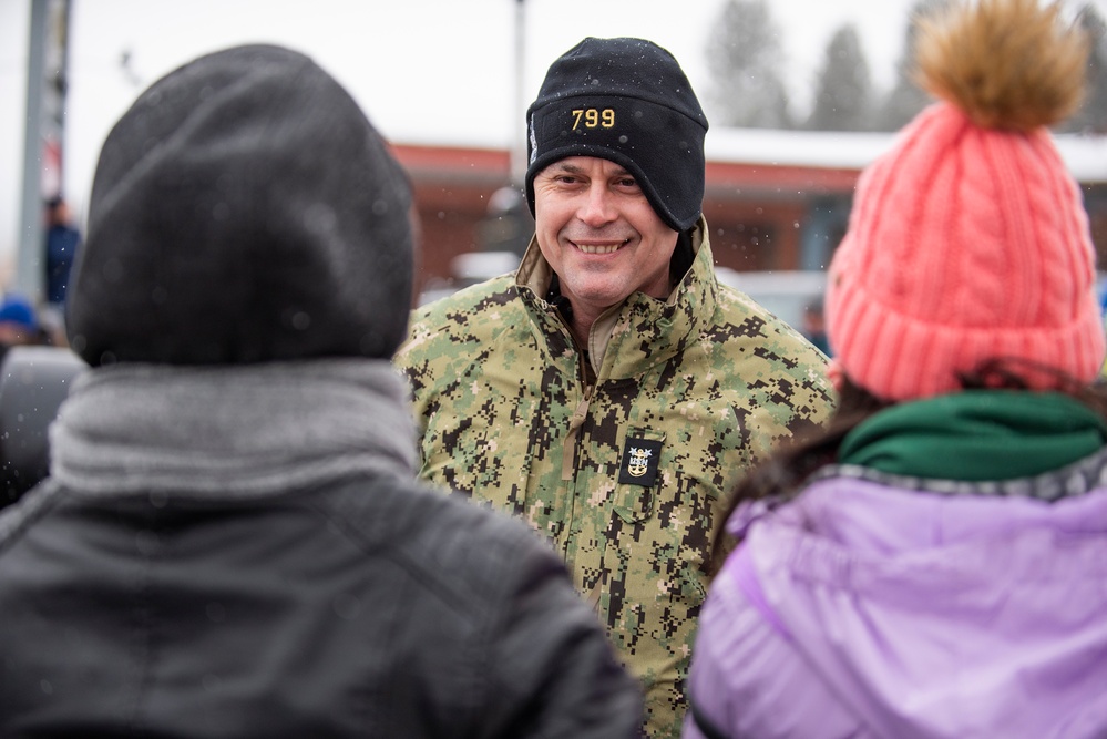 U.S. Navy Sailors assigned to the USS IDAHO submarine visit Idaho