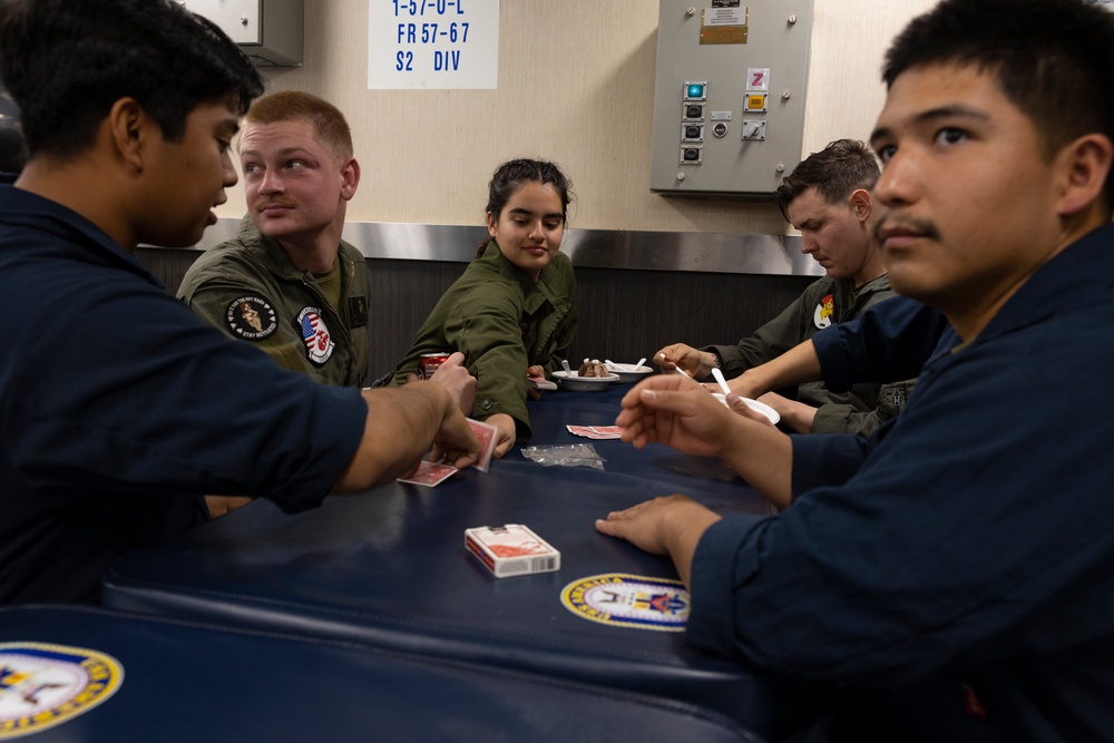 USS America Hosts An Ice Cream Social For Marines and Sailors