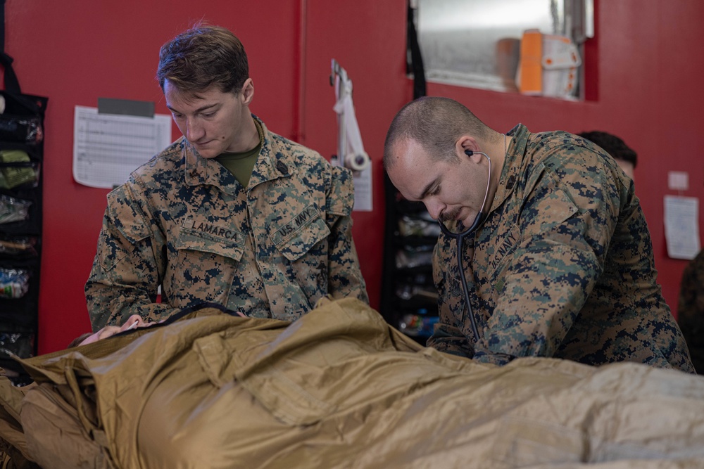 Fuji Viper 23.2: V34 Marines and Sailors conduct a Mass Casualty drill