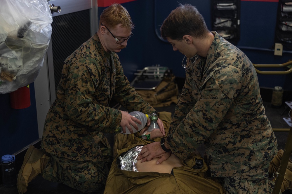 Fuji Viper 23.2: V34 Marines and Sailors conduct a Mass Casualty drill