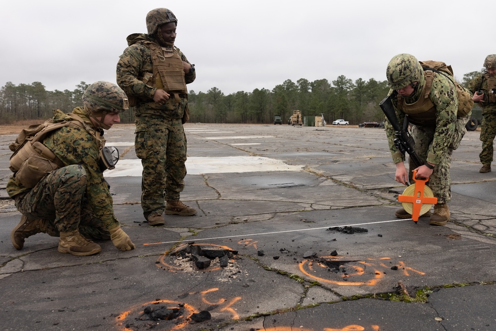 8th Engineer Support Battalion conducts airfield damage repair alongside U.S. Navy Seabees and Marine Wing Support Squadron 271 during Winter Pioneer 23