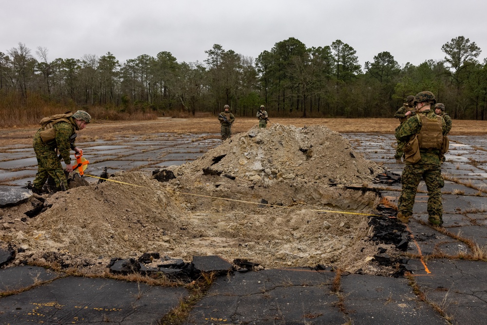 8th Engineer Support Battalion conducts airfield damage repair alongside U.S. Navy Seabees and Marine Wing Support Squadron 271 during Winter Pioneer 23