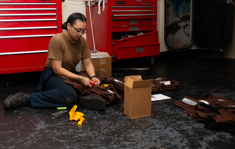 Nimitz Sailors Perform Maintenance