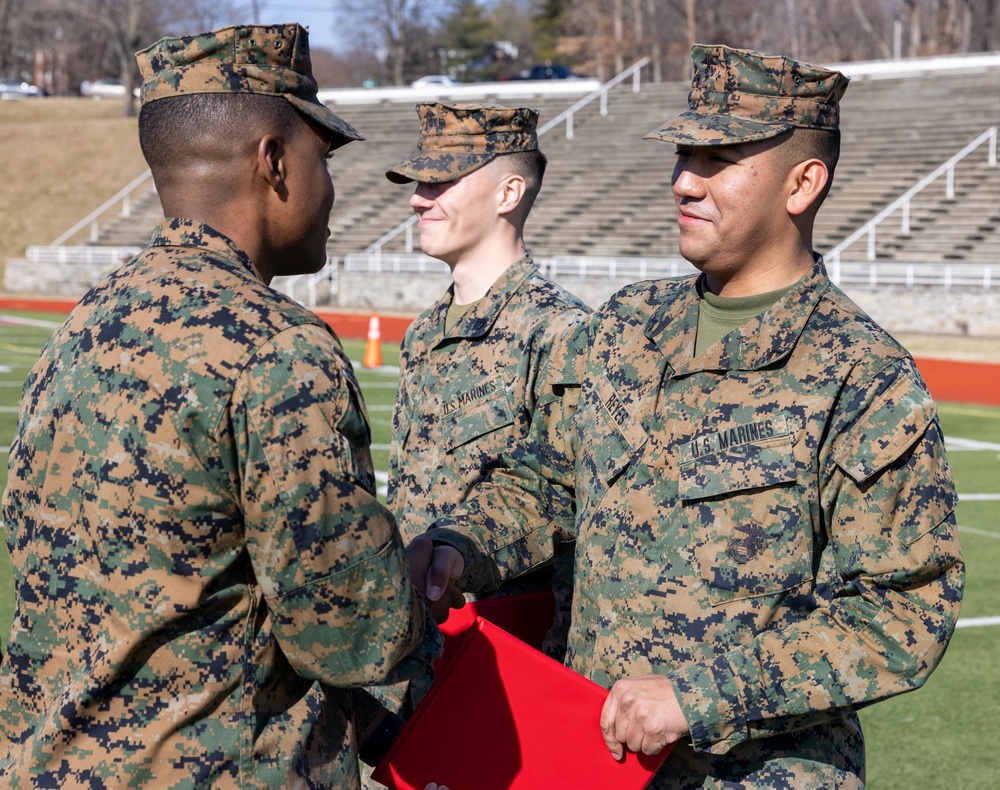 Communication Strategy and Operations Marines receive promotion at Butler Stadium