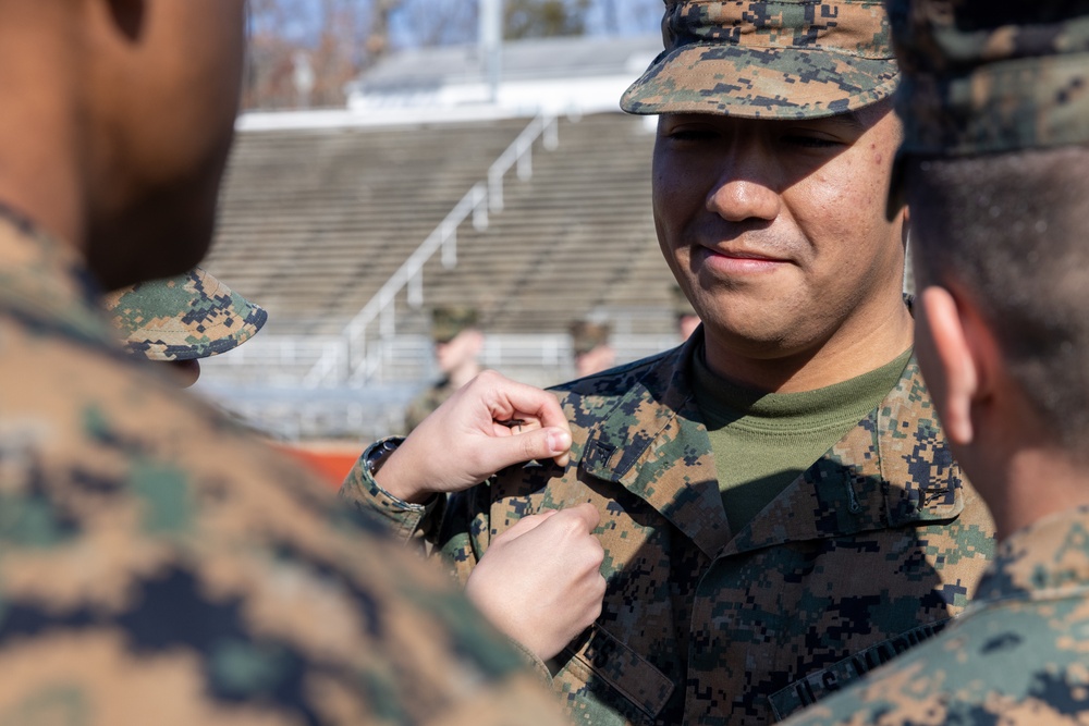 Communication Strategy and Operations Marines receive promotion at Butler Stadium
