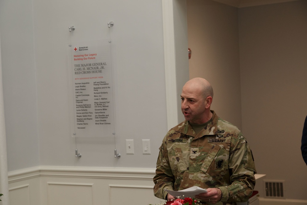 COL Messina speaks at Red Cross House Unveiling