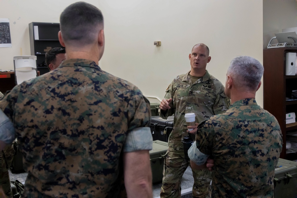 196th Infantry Brigade Commanding Officer visits MAG-24 Combat Operations Center During MCCRE