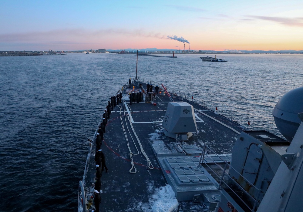 USS Rafael Peralta (DDG 115) Arrives in Tomakomai, Japan for a Scheduled Port Visit