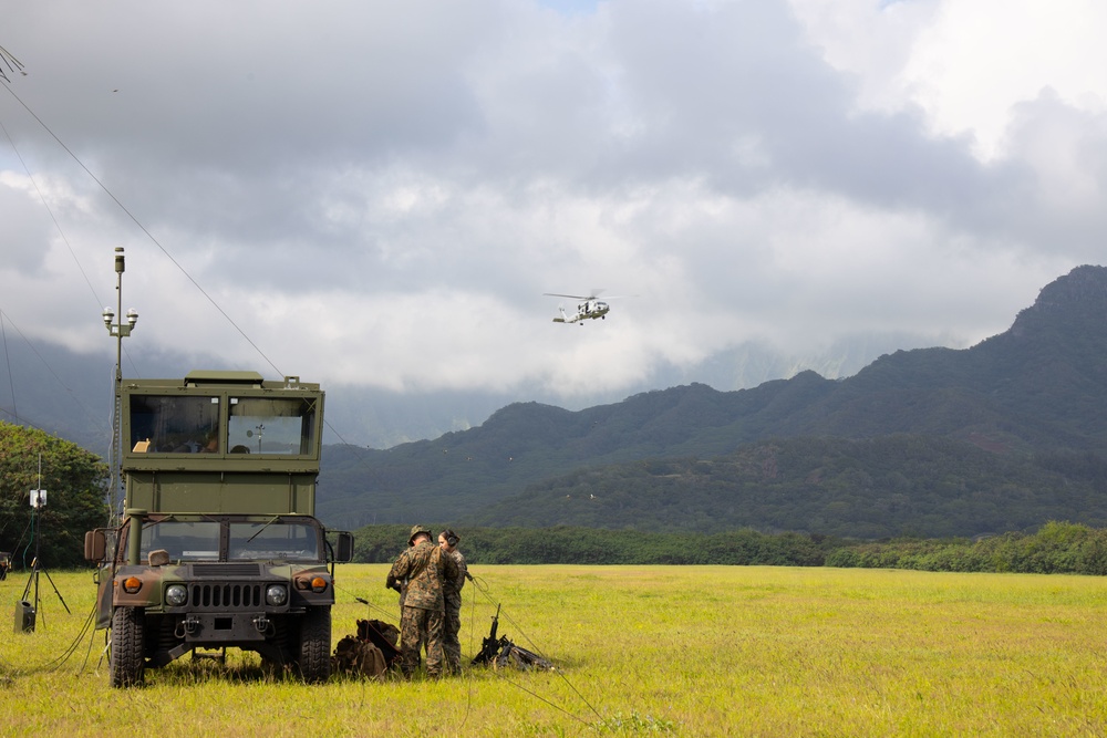 Marine Air Control Squadron 4, Navy, and Air Force conduct joint expeditionary air traffic control operations