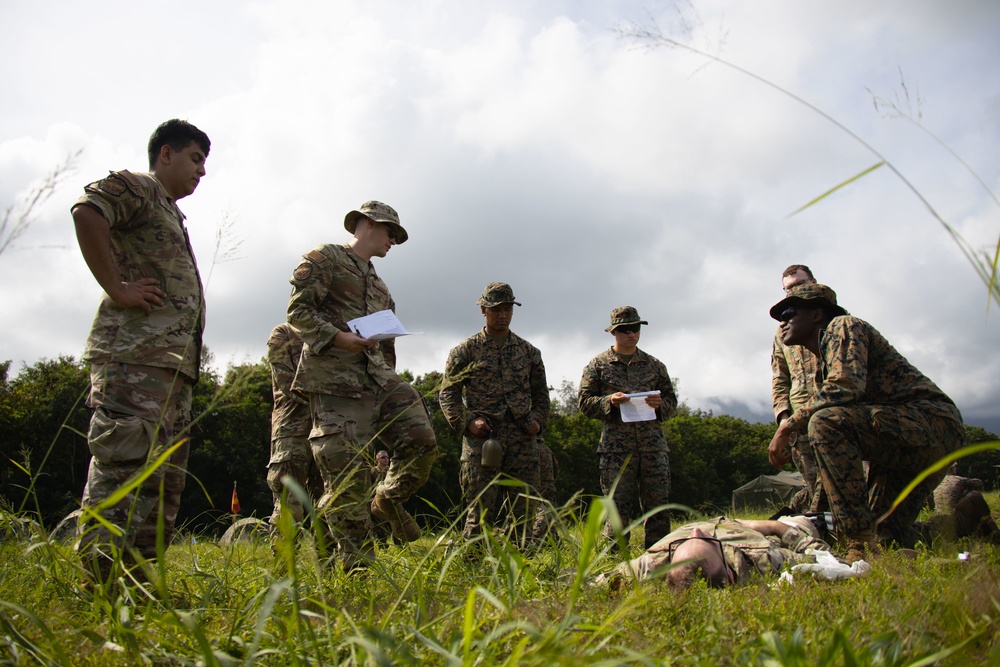 Marine Air Control Squadron 4, Navy, and Air Force conduct joint expeditionary air traffic control operations