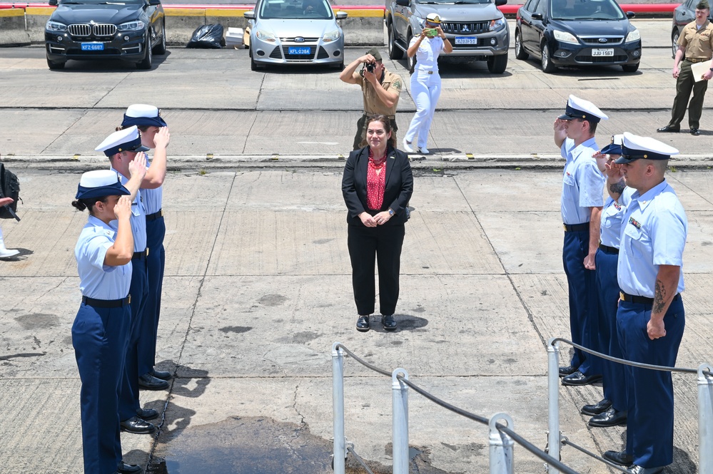 USCGC Stone hosts US Consulate General Brazil staff and Brazil Navy members in Suape