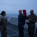 26th MEU Marine promoted aboard the USS Mesa Verde