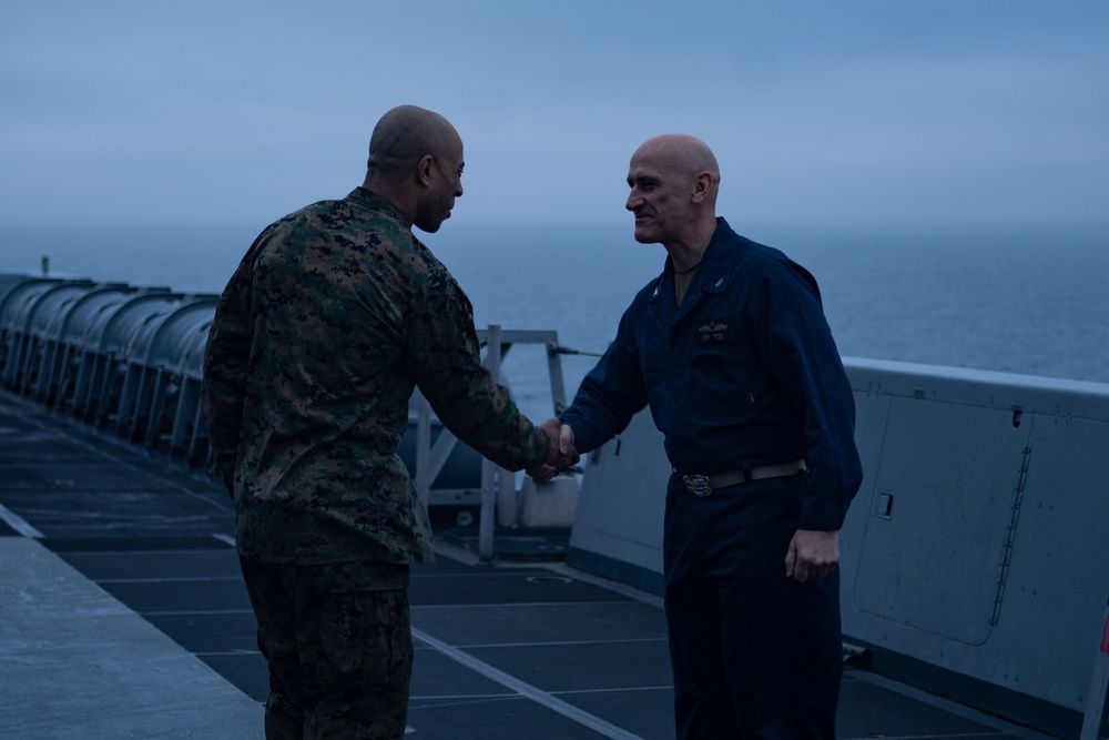 26th MEU Marine promoted aboard the USS Mesa Verde