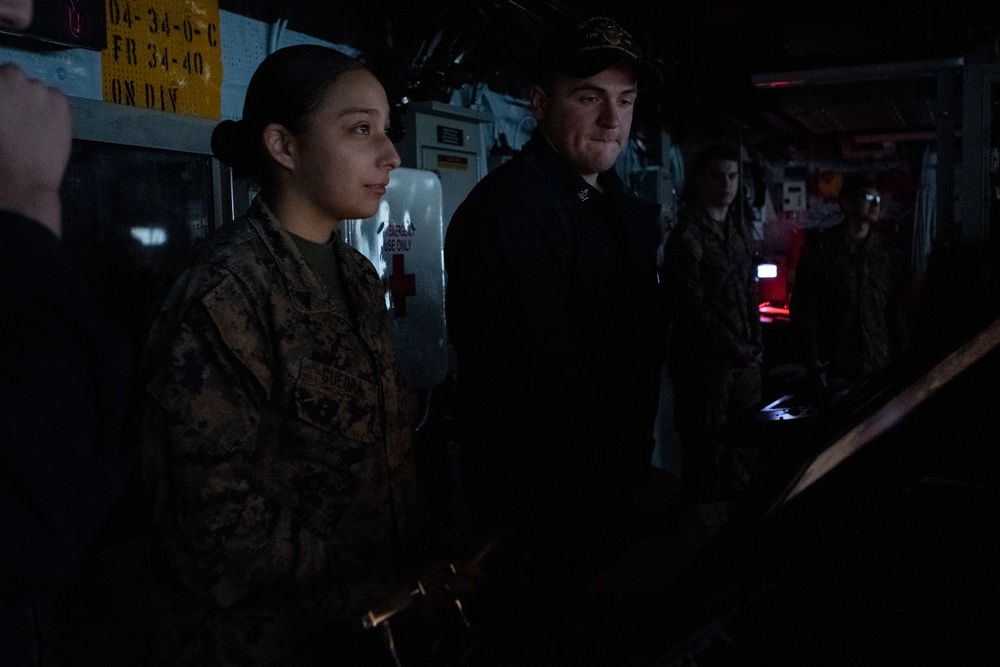 26th MEU Marine promoted aboard the USS Mesa Verde