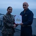 26th MEU Marine promoted aboard the USS Mesa Verde