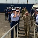 USCGC Spencer (WMEC 905) welcomes Lt. Gen. Kirk Smith, Rear Adm. Calvin Foster and Consulate Gen. Stevens