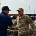 USCGC Spencer (WMEC 905) welcomes Lt. Gen. Kirk Smith, Rear Adm. Calvin Foster and Consulate Gen. Stevens