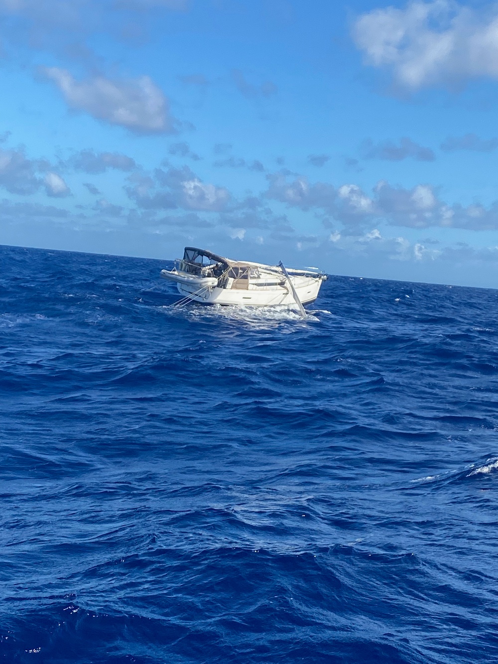 Coast Guard assists a U.S., a Norwegian boater by towing dismasted sailing vessel to safe harbor in Arecibo, Puerto Rico