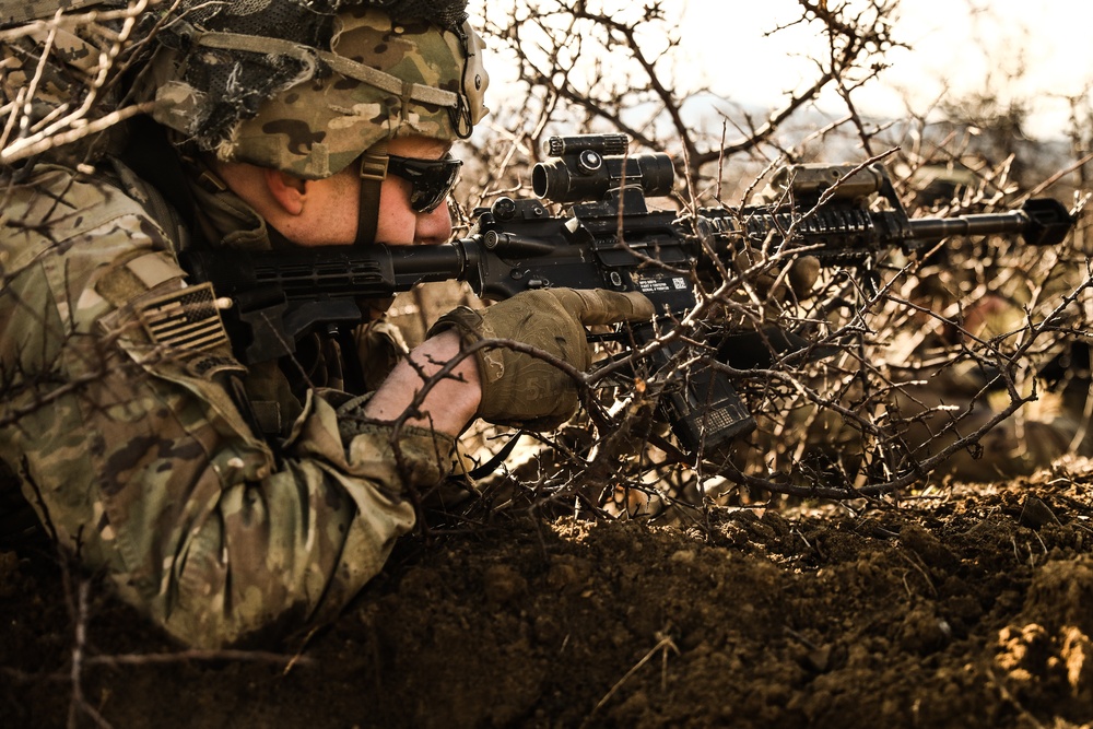 173rd Airborne Brigade train at the Novo Selo Training Site in Bulgaria