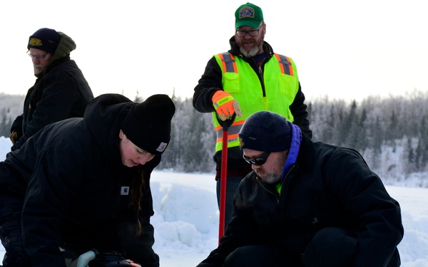 Coast Guard, Alaska Department of Environmental Conservation, and Navy Supervisor of Salvage conduct oil-spill-on-ice exercise in Alaska