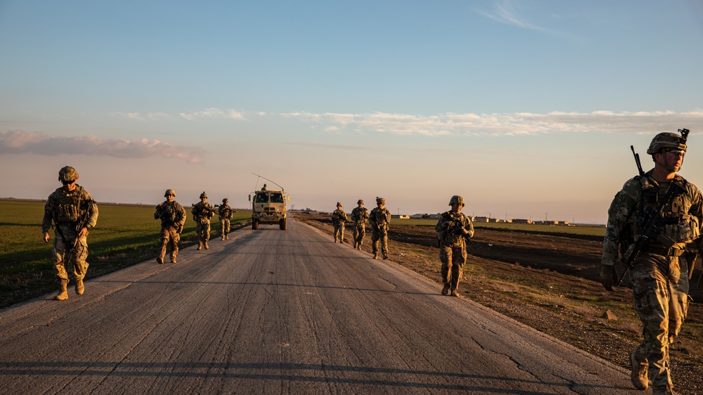 Combined Joint Task Force - Operation Inherent Resolve troops conduct a joint patrol