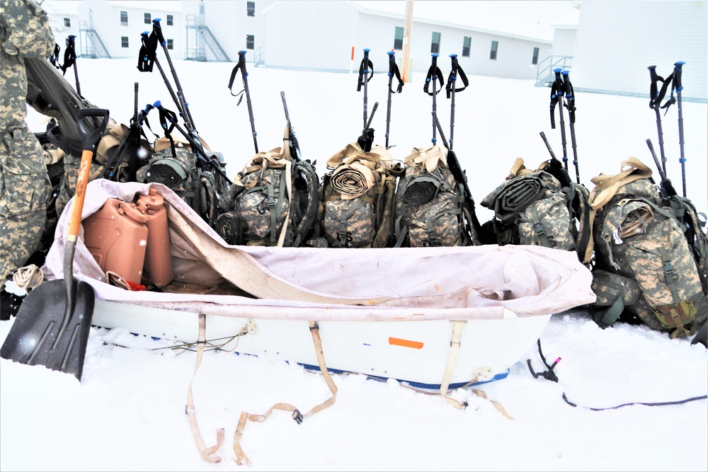 Tent-building among skills Airmen learned during January cold-weather training at Fort McCoy