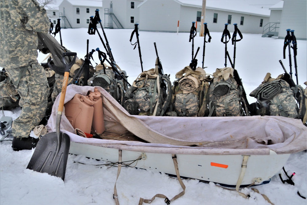 Tent-building among skills Airmen learned during January cold-weather training at Fort McCoy