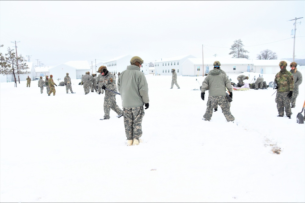 Tent-building among skills Airmen learned during January cold-weather training at Fort McCoy
