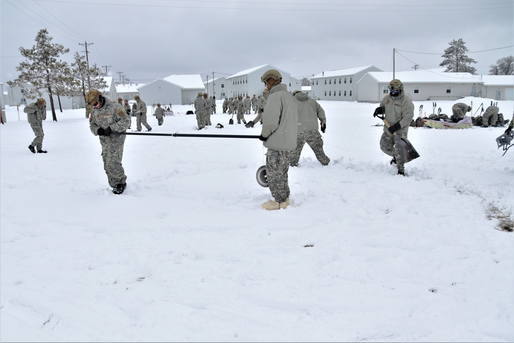 Tent-building among skills Airmen learned during January cold-weather training at Fort McCoy