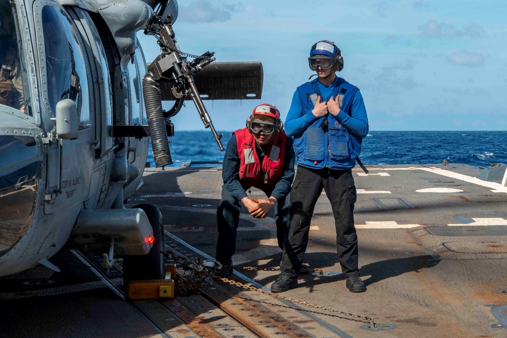 Wayne E. Meyer Conducts Flight Operations