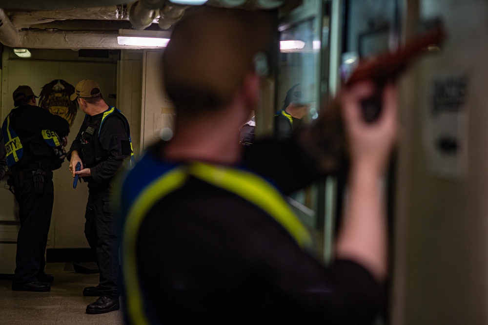 Sailors Participate In An Anti-Terrorism Exercise